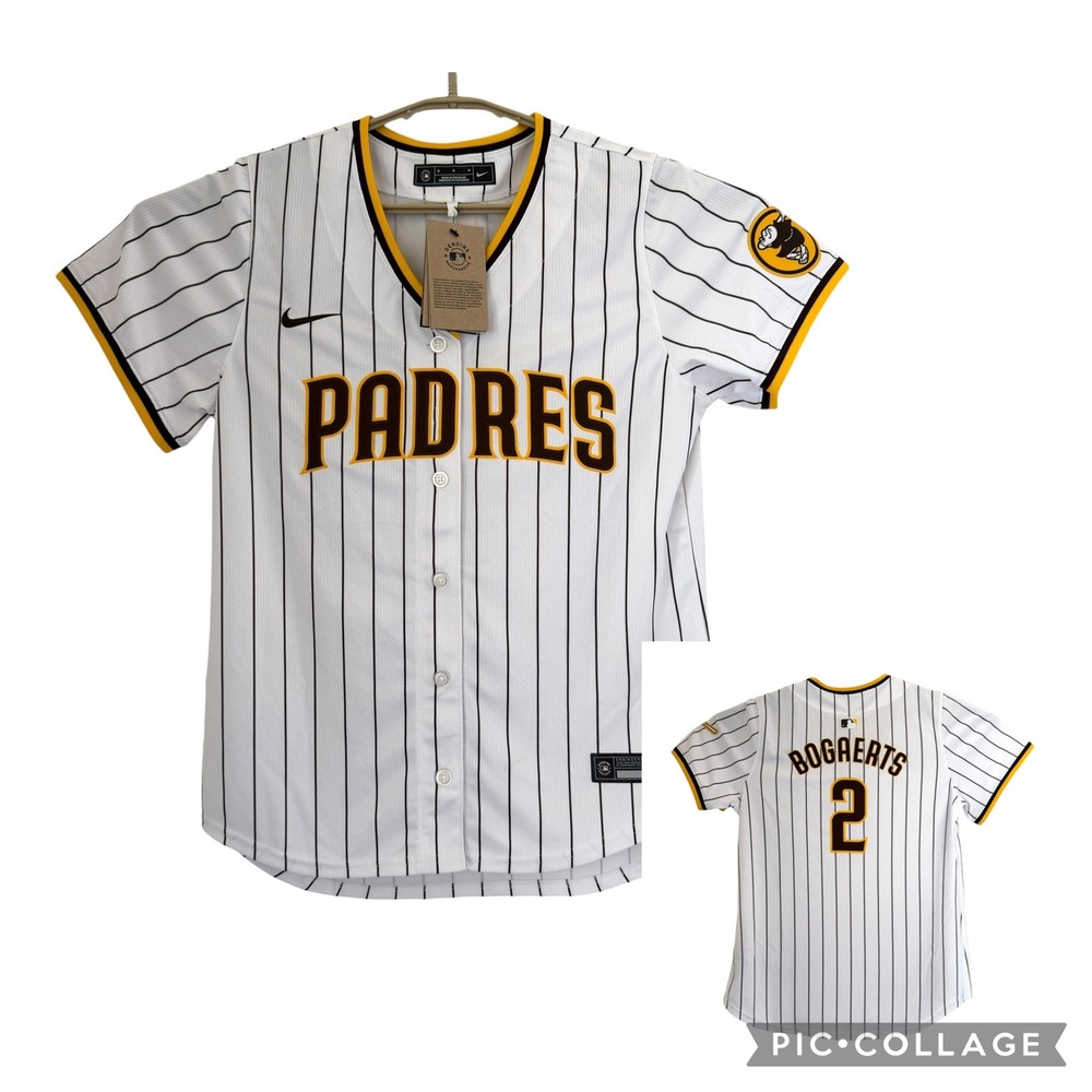 Nike San Diego Padres Xander Bogaerts 2 Jersey White Pinstripe Medium NEW